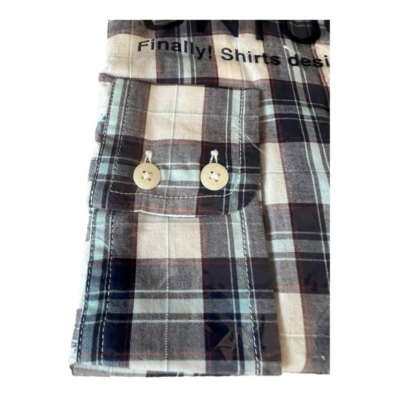 UNTUCKit Women's Sorbo Plaid Button Up Long Sleeve Blue/White Shirt‎ Size S - Picture 5 of 11